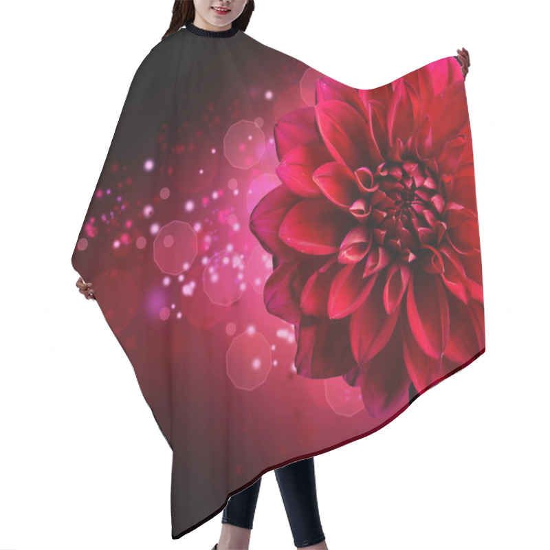 Personality  Dahlia Autumn Flower Design.Over Black Hair Cutting Cape