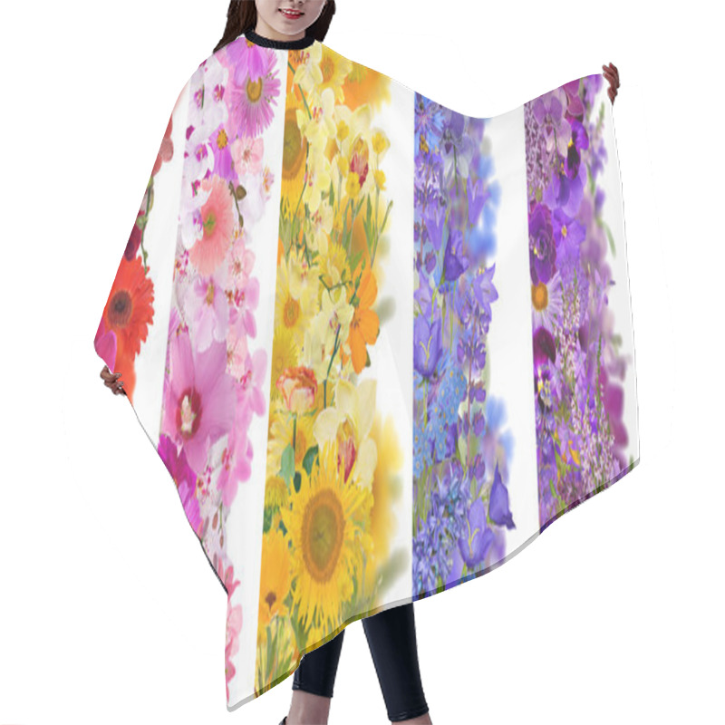 Personality  Strips From Flowers Hair Cutting Cape