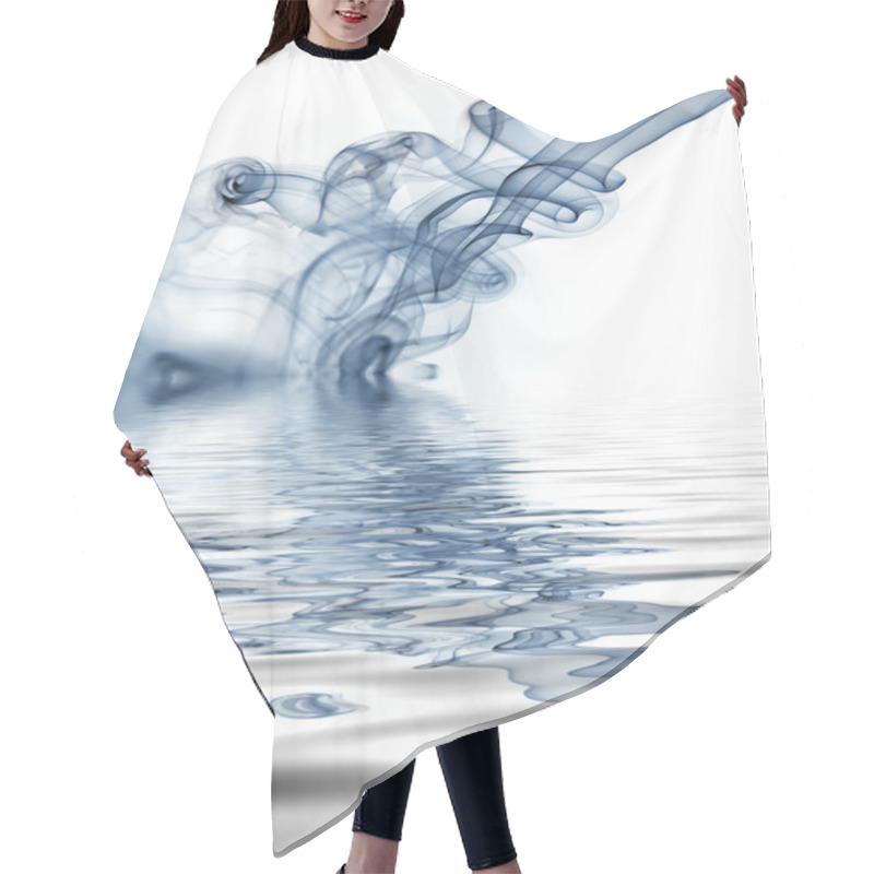 Personality  Blue Rays Smoke Abstract In White Background Hair Cutting Cape