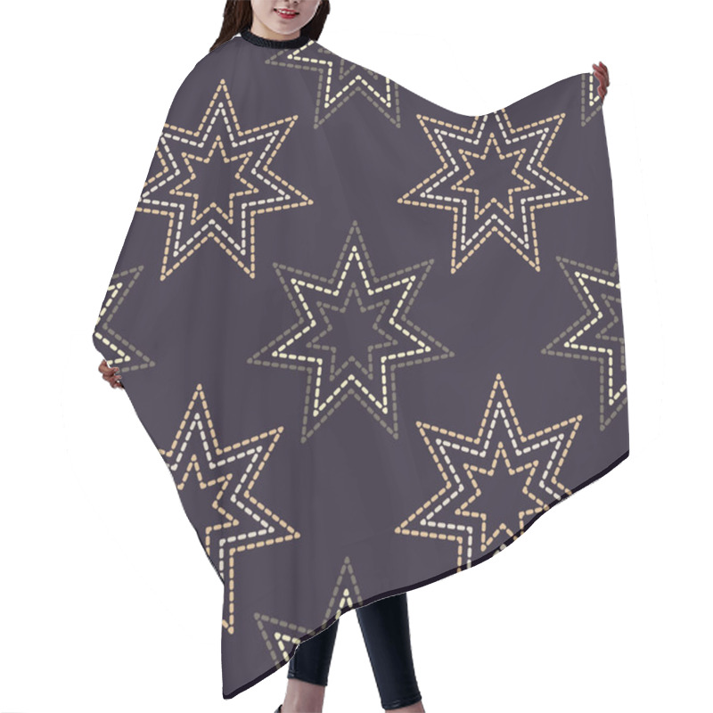 Personality  Seamless Background With Decorative Stars. Dots Texture. Textile Rapport. Hair Cutting Cape