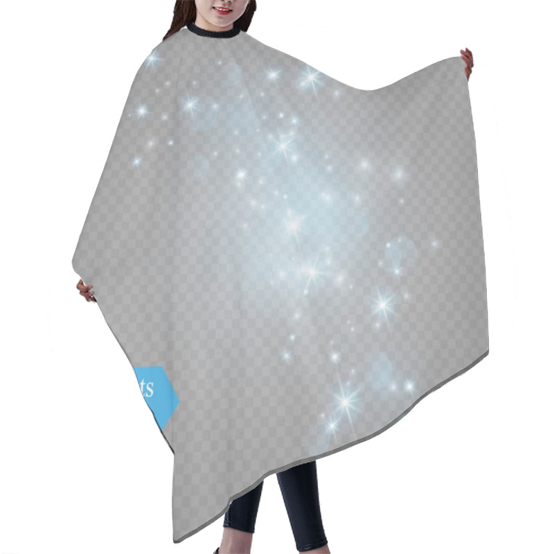 Personality  Dust On A Transparent Background.bright Stars.The Glow Lighting Effect. Hair Cutting Cape