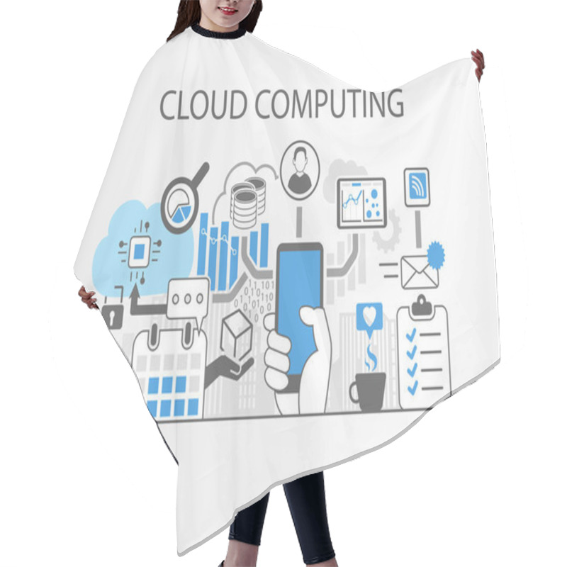 Personality  Cloud Computing Vector Infographic Hair Cutting Cape