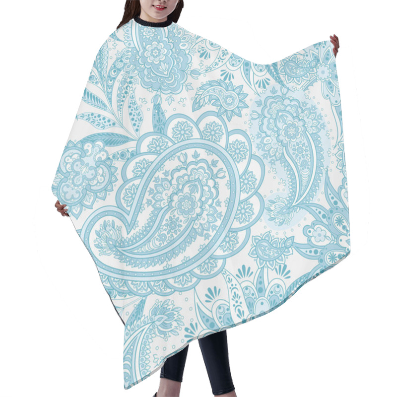 Personality  Paisley Seamless  Pattern. Vector Ethnic Ornament Hair Cutting Cape