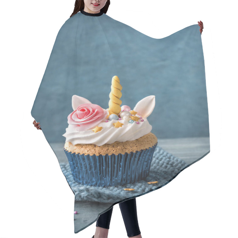 Personality  Unicorn Cupcake For Party Hair Cutting Cape