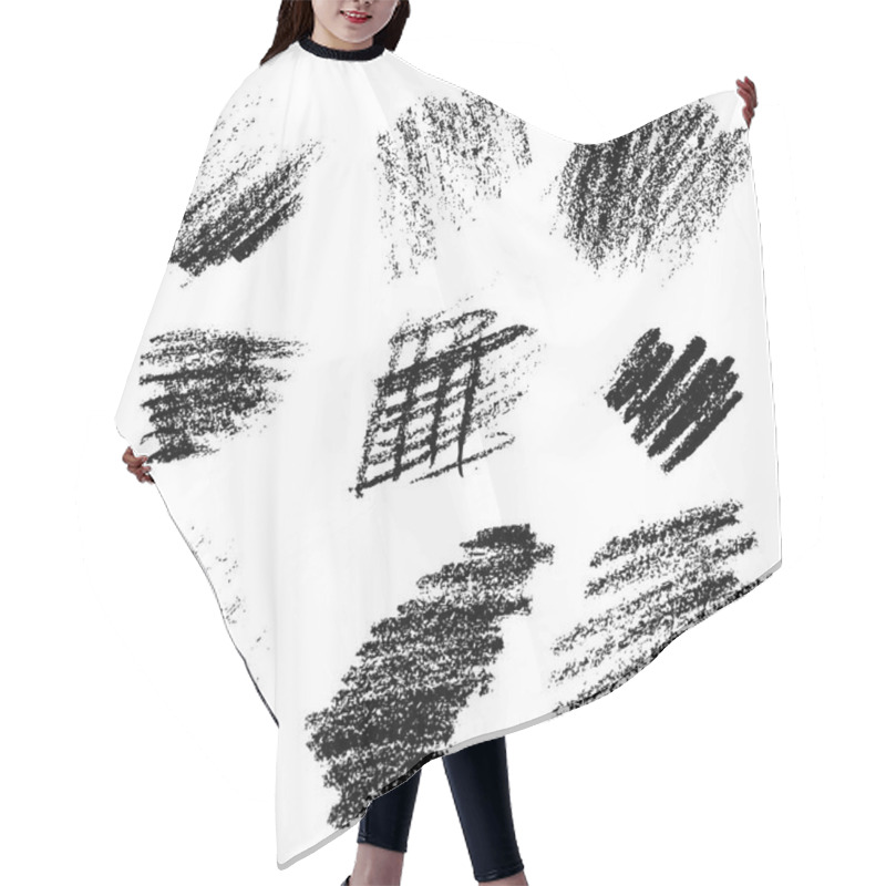 Personality  Vector Chalk Charcoal Realistic Textur Hair Cutting Cape