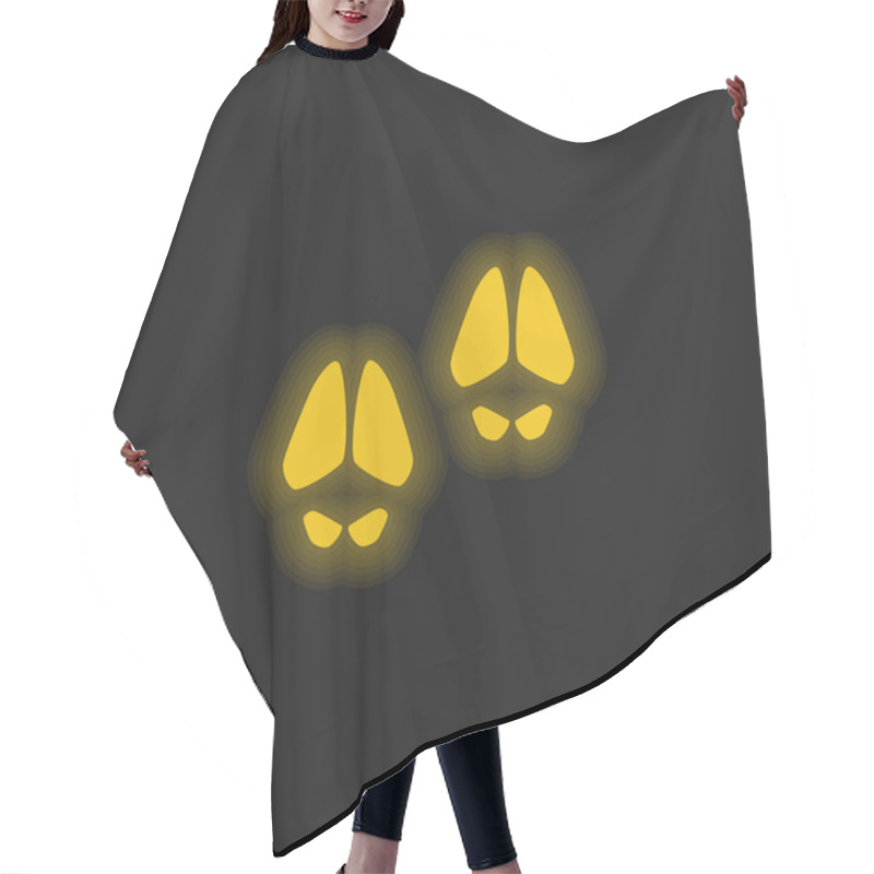 Personality  Animal Footprints Yellow Glowing Neon Icon Hair Cutting Cape