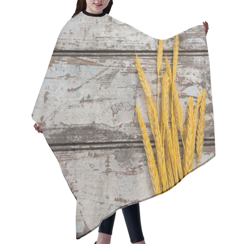 Personality  Wheat Grain On Wooden Table Hair Cutting Cape