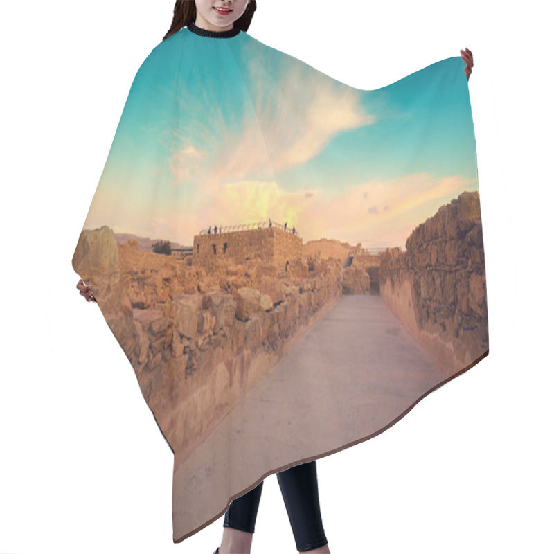 Personality  Sunrise Over Masada Fortress. Israel Hair Cutting Cape