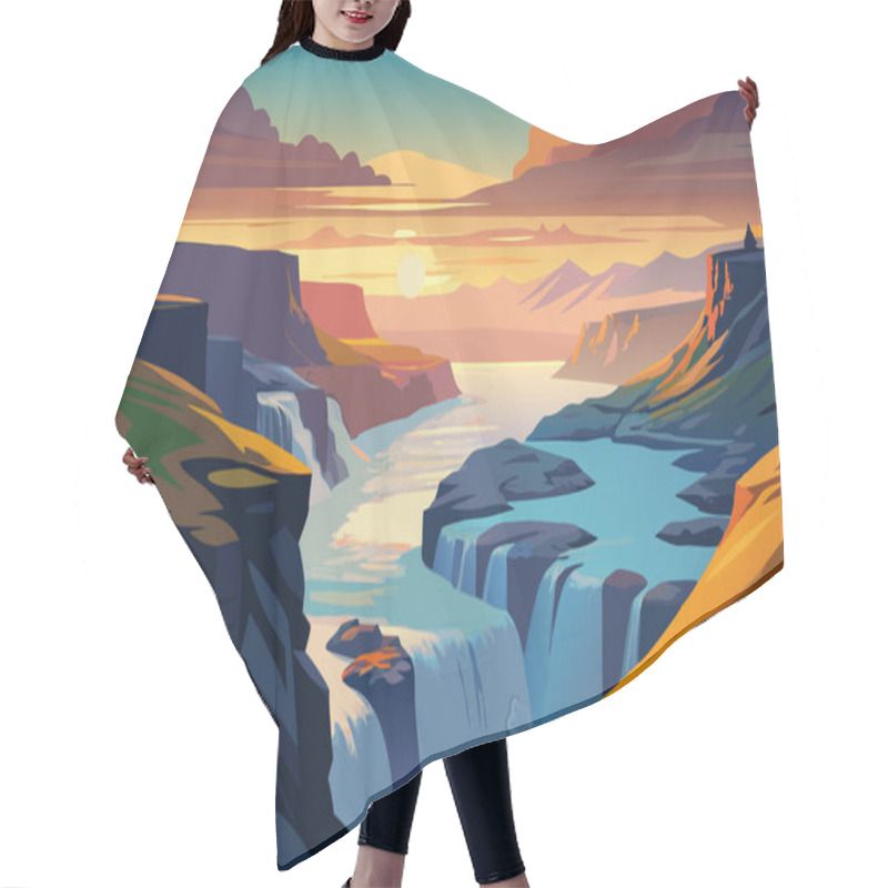 Personality  Beautiful Landscape Of Iceland. Vector Illustration Hair Cutting Cape