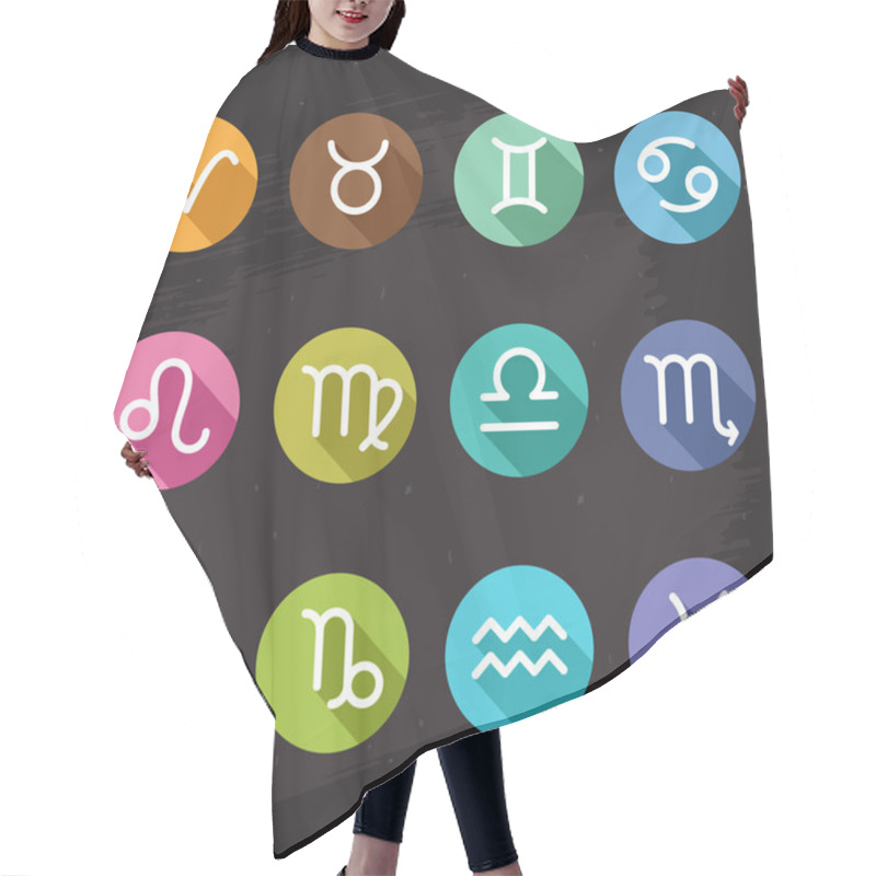 Personality  Horoscope Icons Set Hair Cutting Cape