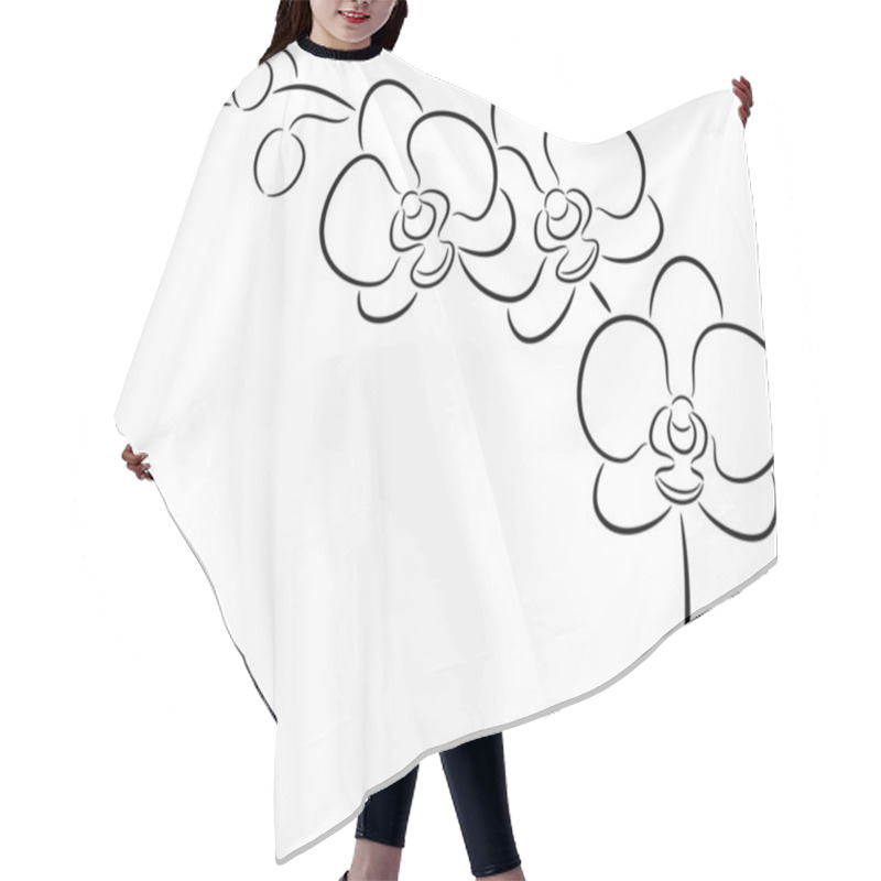 Personality  Orchid Flower Hair Cutting Cape