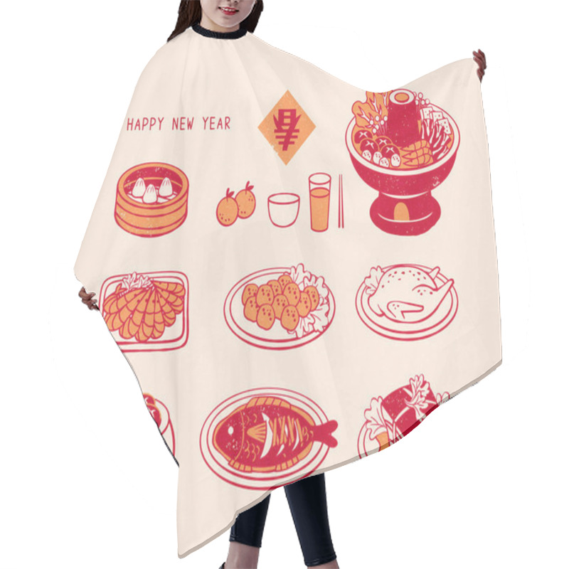 Personality  Chinese Traditional Dishes Set Hair Cutting Cape