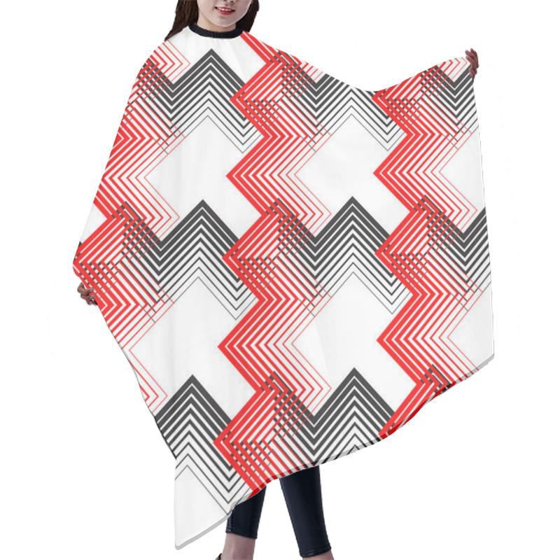 Personality  British Plaid Ornament. Abstract Diagonal Thin Line Art Pattern Hair Cutting Cape