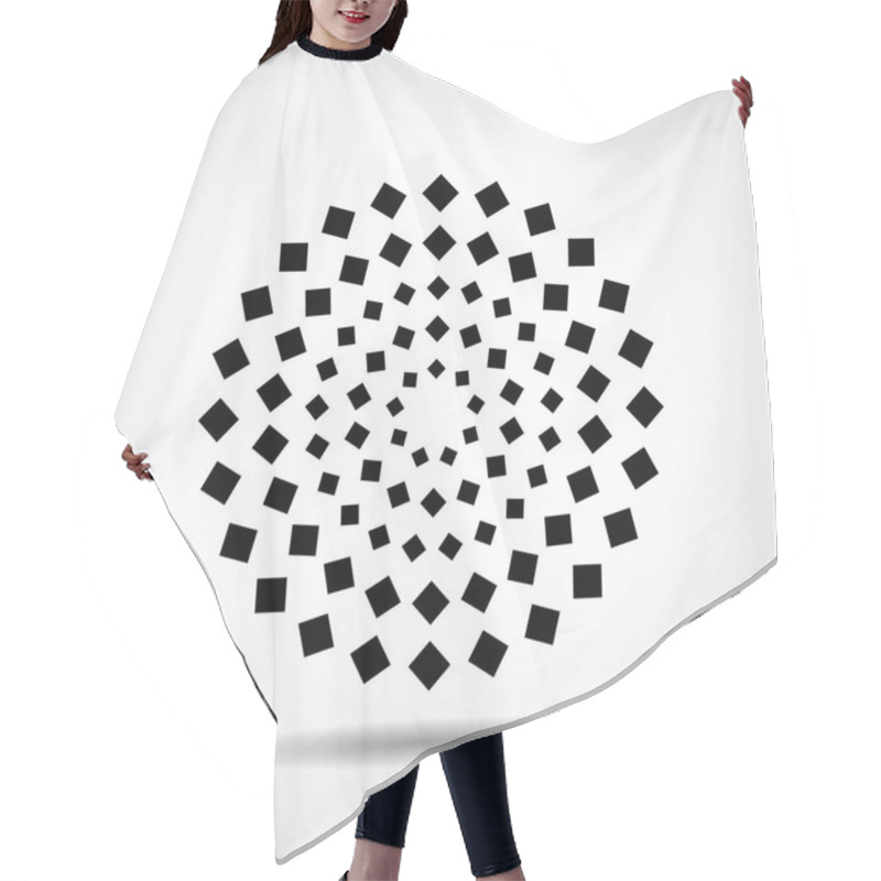 Personality  Abstract Circular Halftone Square Form. Vector Design Element Hair Cutting Cape