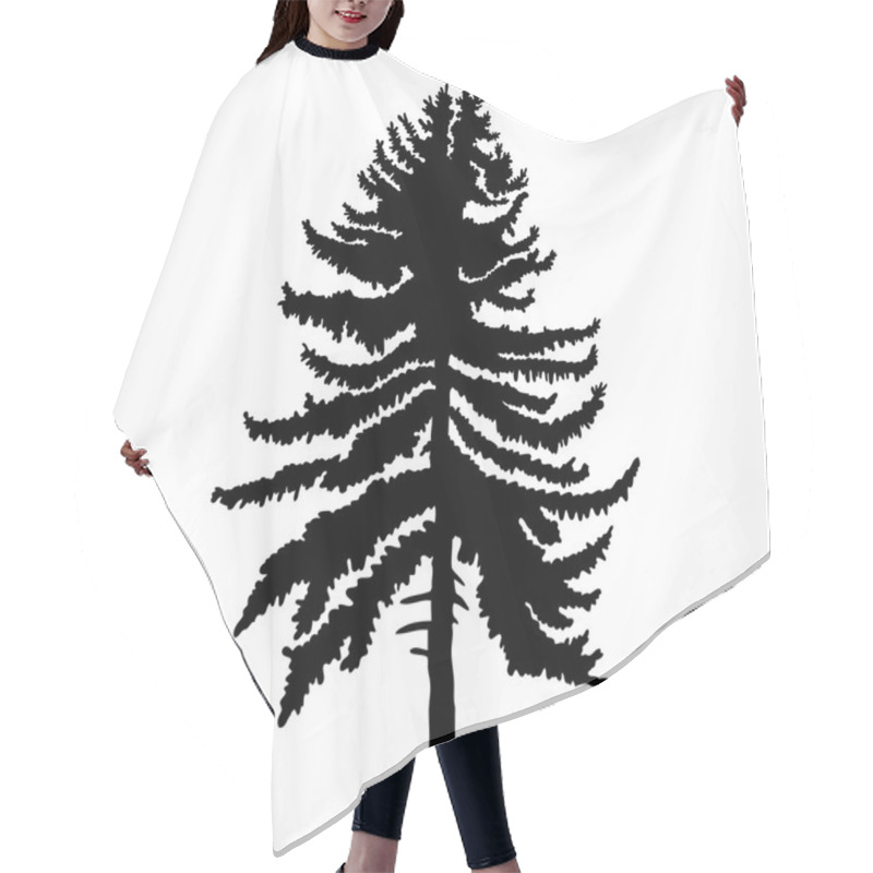 Personality  Textured Pine Tree Silhouette  Hair Cutting Cape