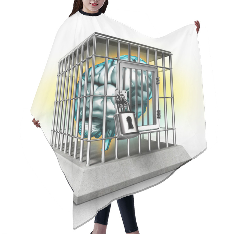 Personality  Human Brain In A Cage Hair Cutting Cape