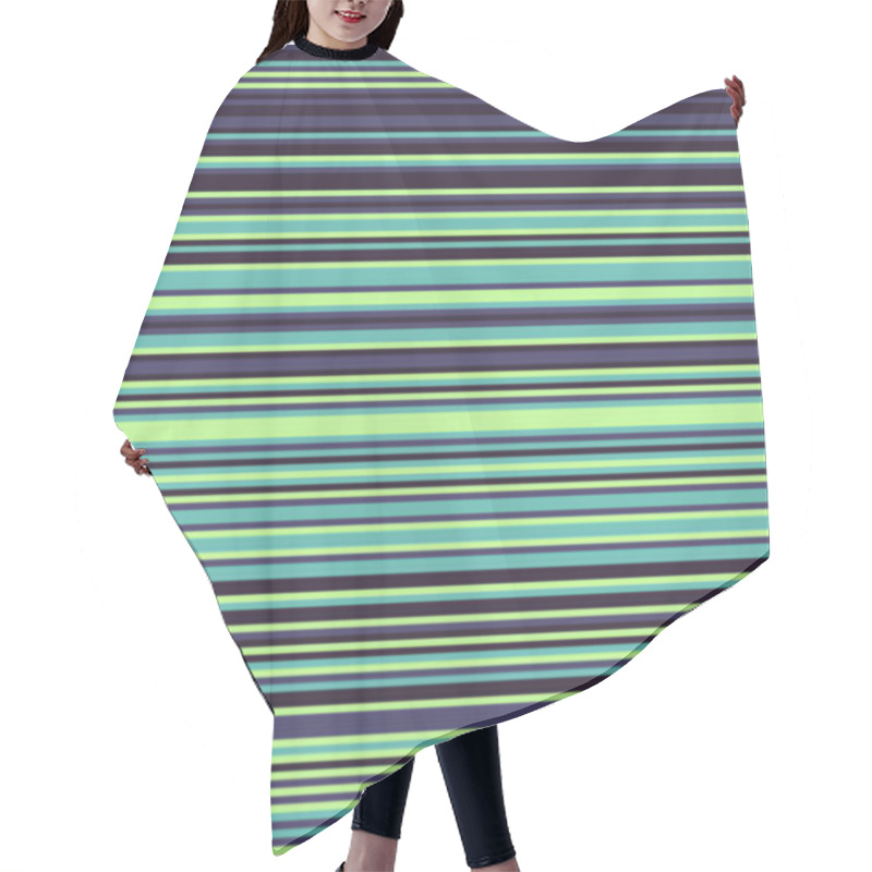 Personality  Sleek Horizontal Stripes In Teal, Pale Lime, And Dark Gray Create A Modern, Versatile Pattern Perfect For Website Backgrounds, Textile Designs, Or Branding Materials. Hair Cutting Cape