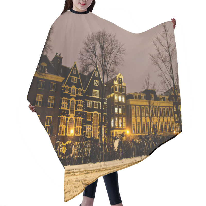 Personality  Snowy Amsterdam At Night Hair Cutting Cape