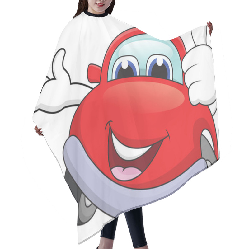 Personality  Car Cartoon Character With Thumb Up Hair Cutting Cape