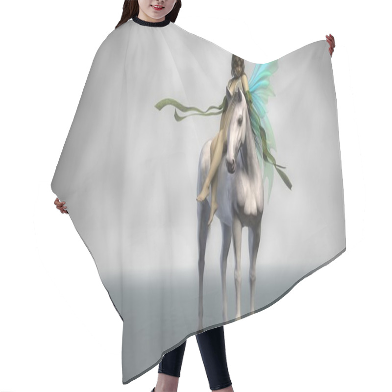 Personality  Young Fairy Sitting On Horse Hair Cutting Cape