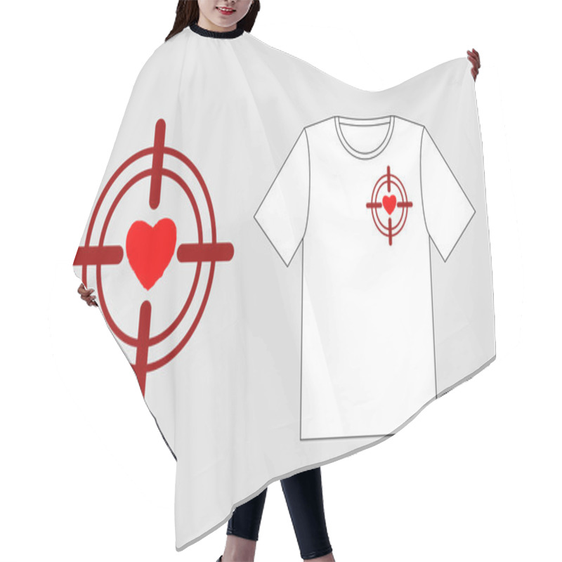 Personality  Heart On Sight. Logo To Design T-shirts For Valentines Day. Febr Hair Cutting Cape