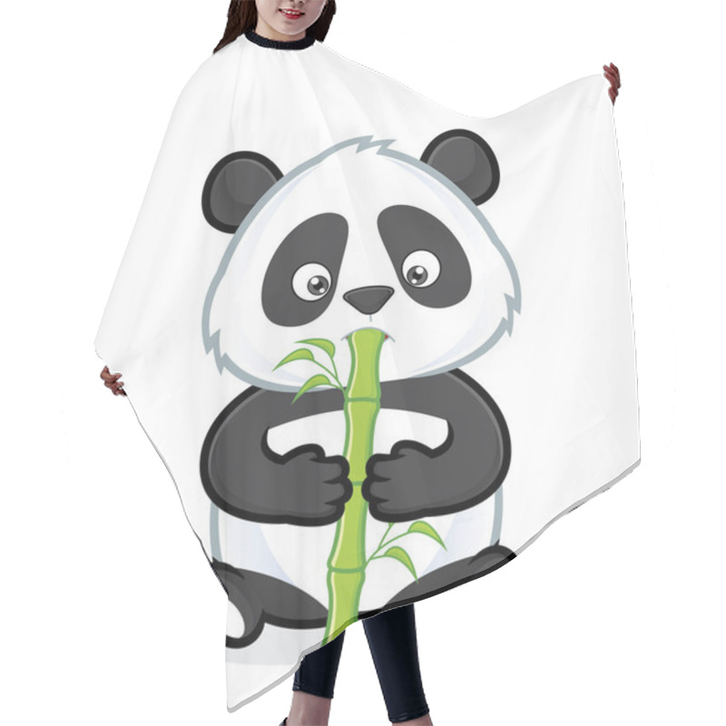 Personality  Panda Eating Bamboo Hair Cutting Cape