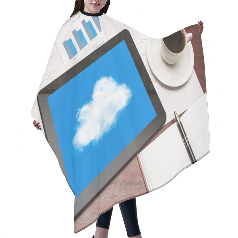 Personality  Digital Tablet Showing Cloud Hair Cutting Cape