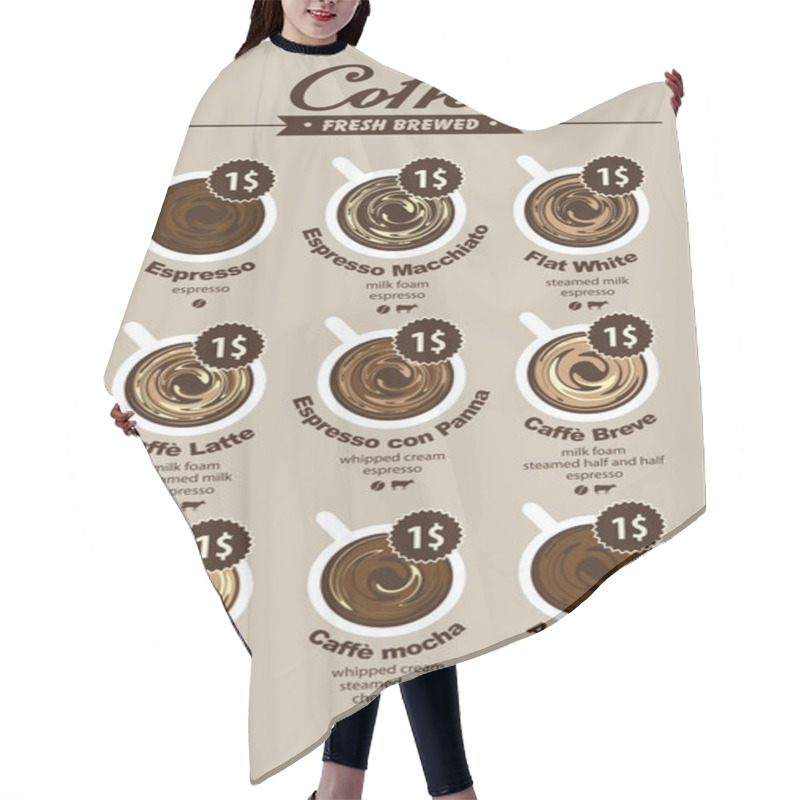 Personality  Coffee Menu Hair Cutting Cape