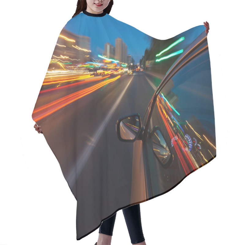 Personality  Car Driving Fast In The Night City Hair Cutting Cape