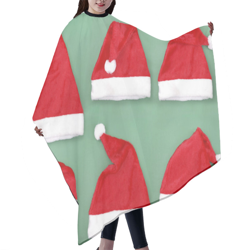 Personality  Red Santa Hats Hair Cutting Cape