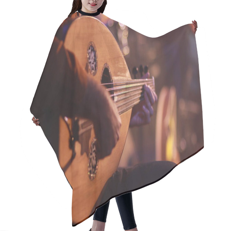 Personality  A Musician Playing Note On Oud Instrument Hair Cutting Cape