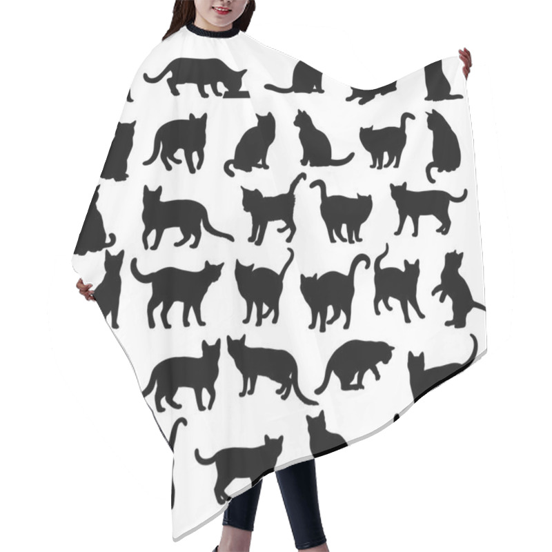 Personality  Modern Cat Silhouettes Hair Cutting Cape