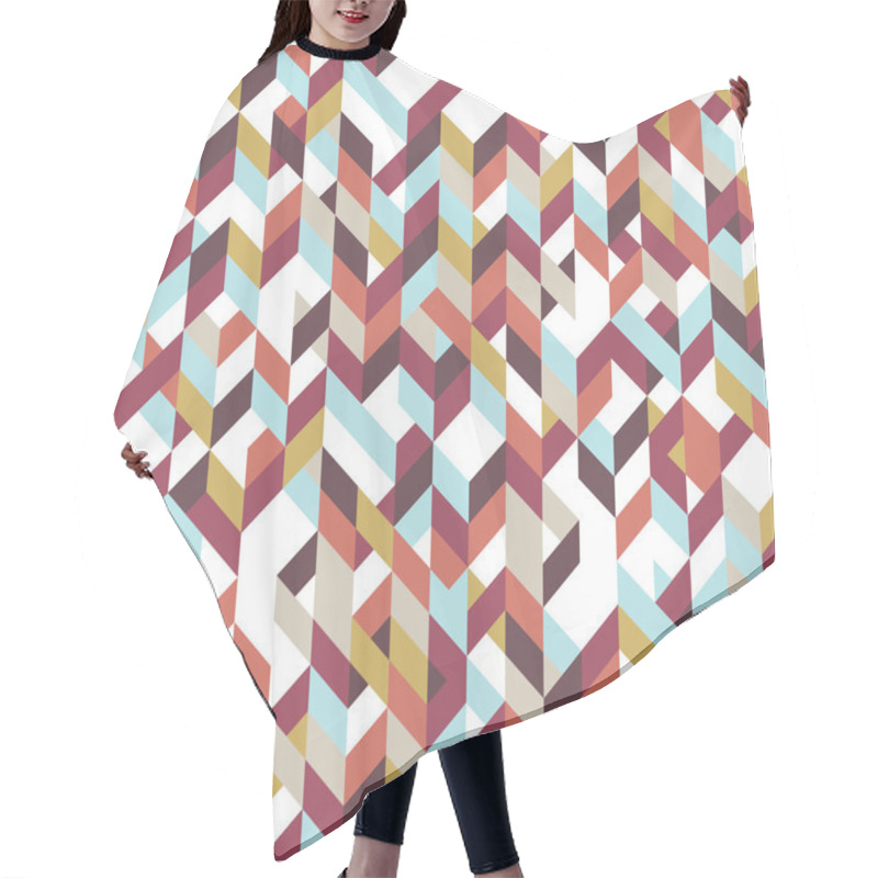 Personality  Patchwork Pattern Bohemian Style With Geometric Polygonal Retro Decorative Ornaments. Hair Cutting Cape