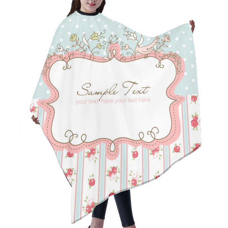 Personality  Vector Floral Frame With A Bird Hair Cutting Cape