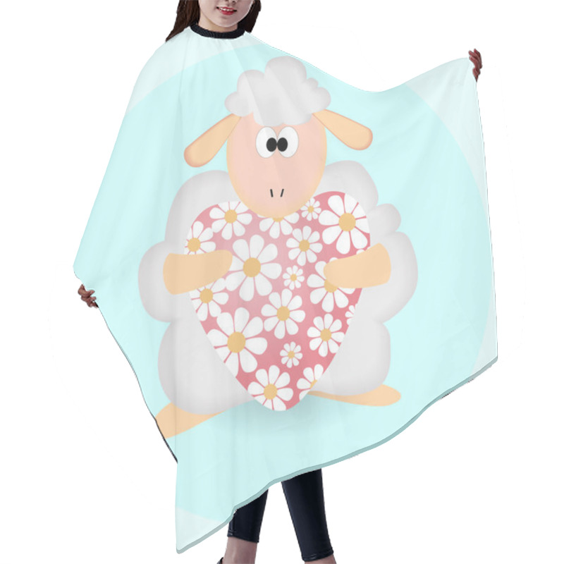 Personality  Sheep With Heart. Vector Background. Hair Cutting Cape