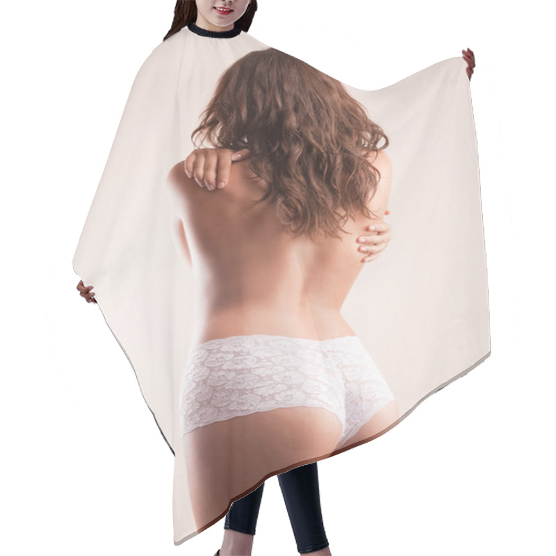 Personality  Sexy Woman Back Hair Cutting Cape