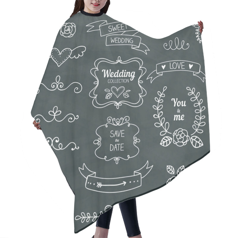 Personality  Wedding Design Elements Set Hair Cutting Cape