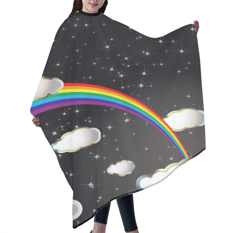 Personality  Space Rainbow Hair Cutting Cape