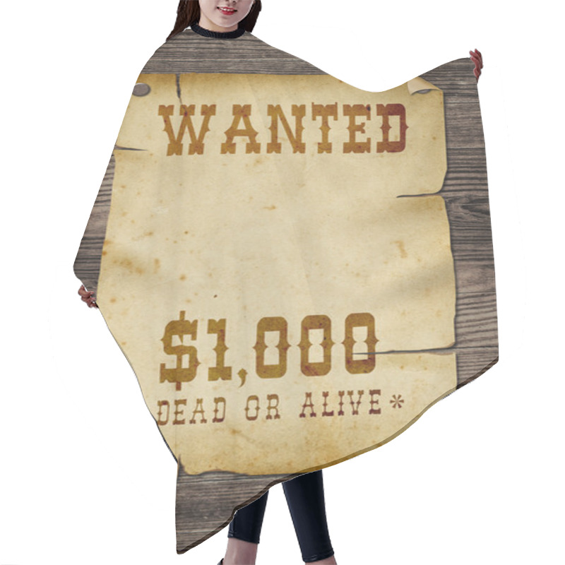 Personality  Old Wanted Sign. Hair Cutting Cape