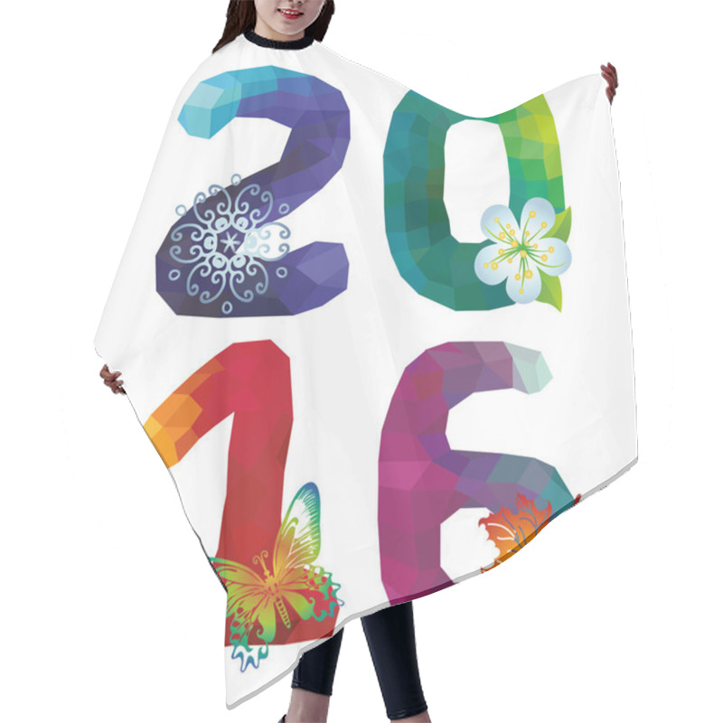 Personality  New Year 2016.Polygons Number Hair Cutting Cape