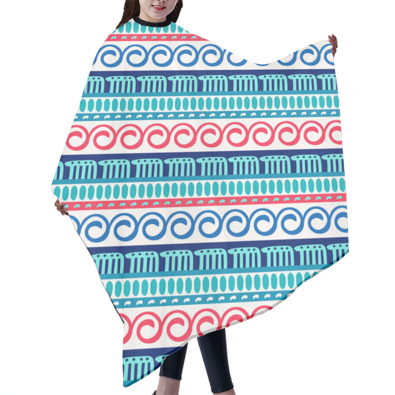 Personality  Seamless Ethnic Pattern. Hair Cutting Cape