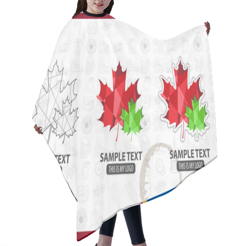 Personality  Maple Leaves Logos Set  Hair Cutting Cape