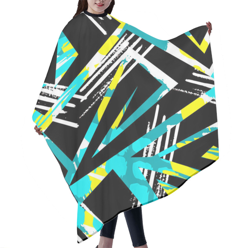 Personality  Grunge Urban Seamless Geometric Pattern,design In Graffity Urban Style. Hipster Print, Brush Pen Hand Drawn Calligraphic Doodle Texture.Perfect For Fabric, Textile,aparel Design, Sport Clothes Hair Cutting Cape