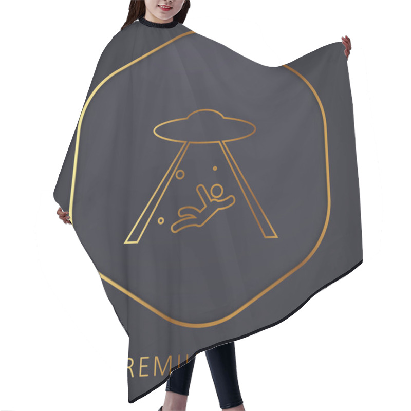 Personality  Abduction Golden Line Premium Logo Or Icon Hair Cutting Cape