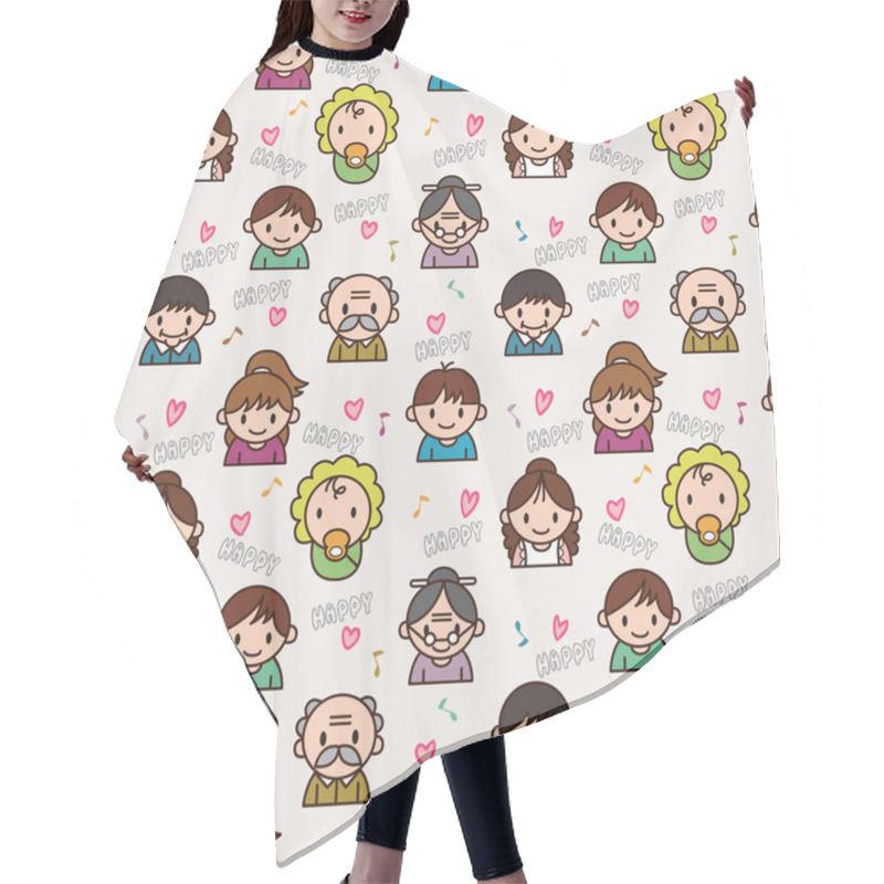 Personality  Seamless Cute Family Pattern,vector Illustration Hair Cutting Cape