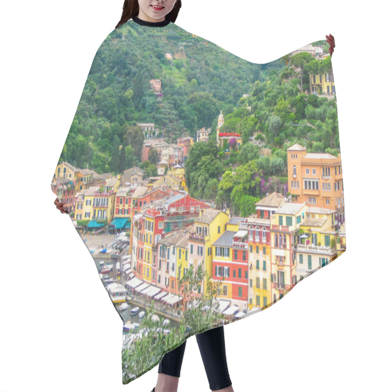 Personality  Aerial View Of Portofino Italy Hair Cutting Cape