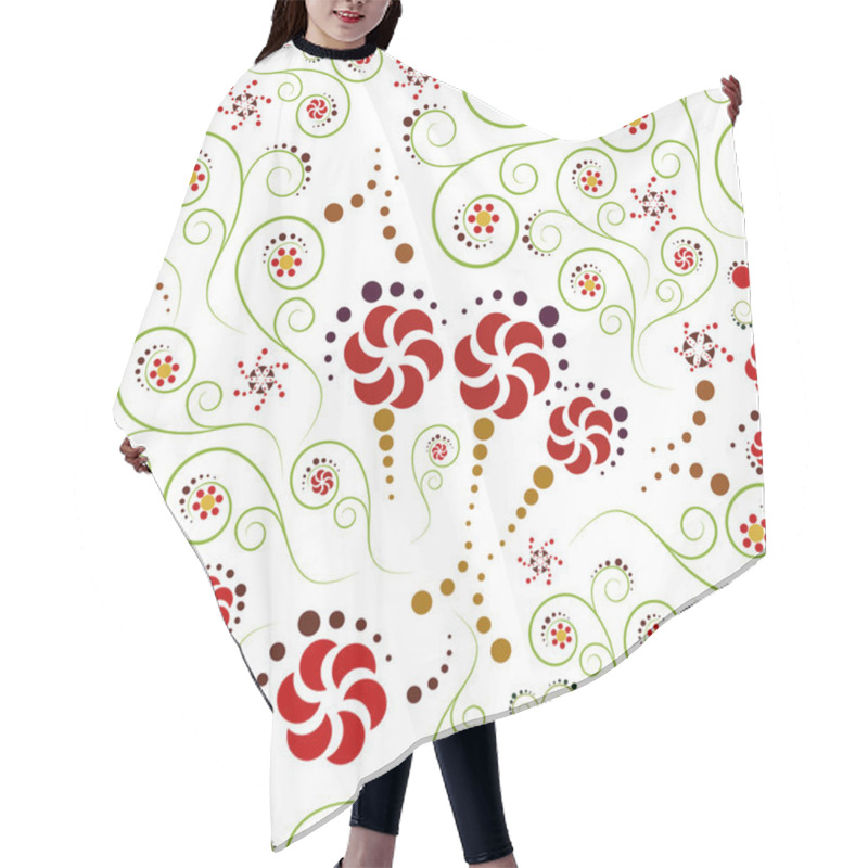 Personality  Flowers And Spirals In Seamless Pattern Hair Cutting Cape