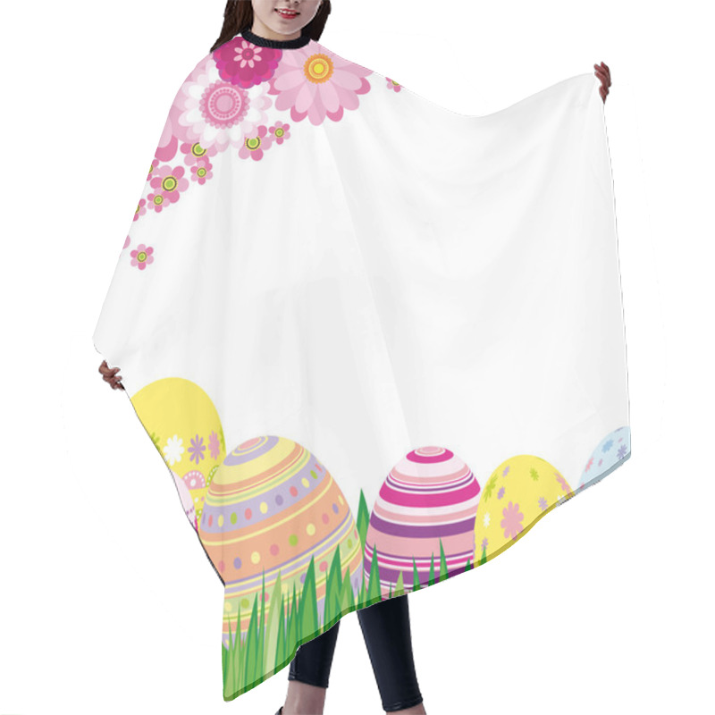 Personality  Floral Background With Easter Eggs Hair Cutting Cape