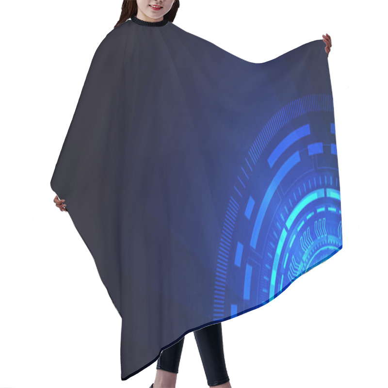 Personality  Technology Background With Hi-tech Digital Data Connection System And Computer Electronic Design Hair Cutting Cape