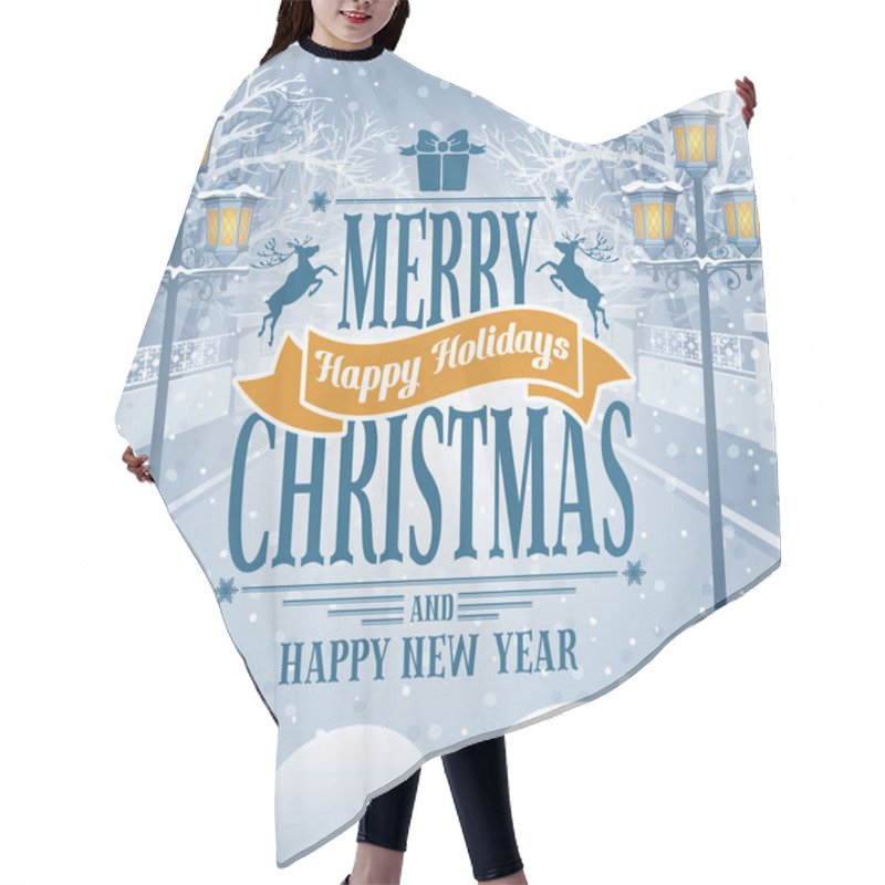 Personality  Christmas Greeting Card Hair Cutting Cape